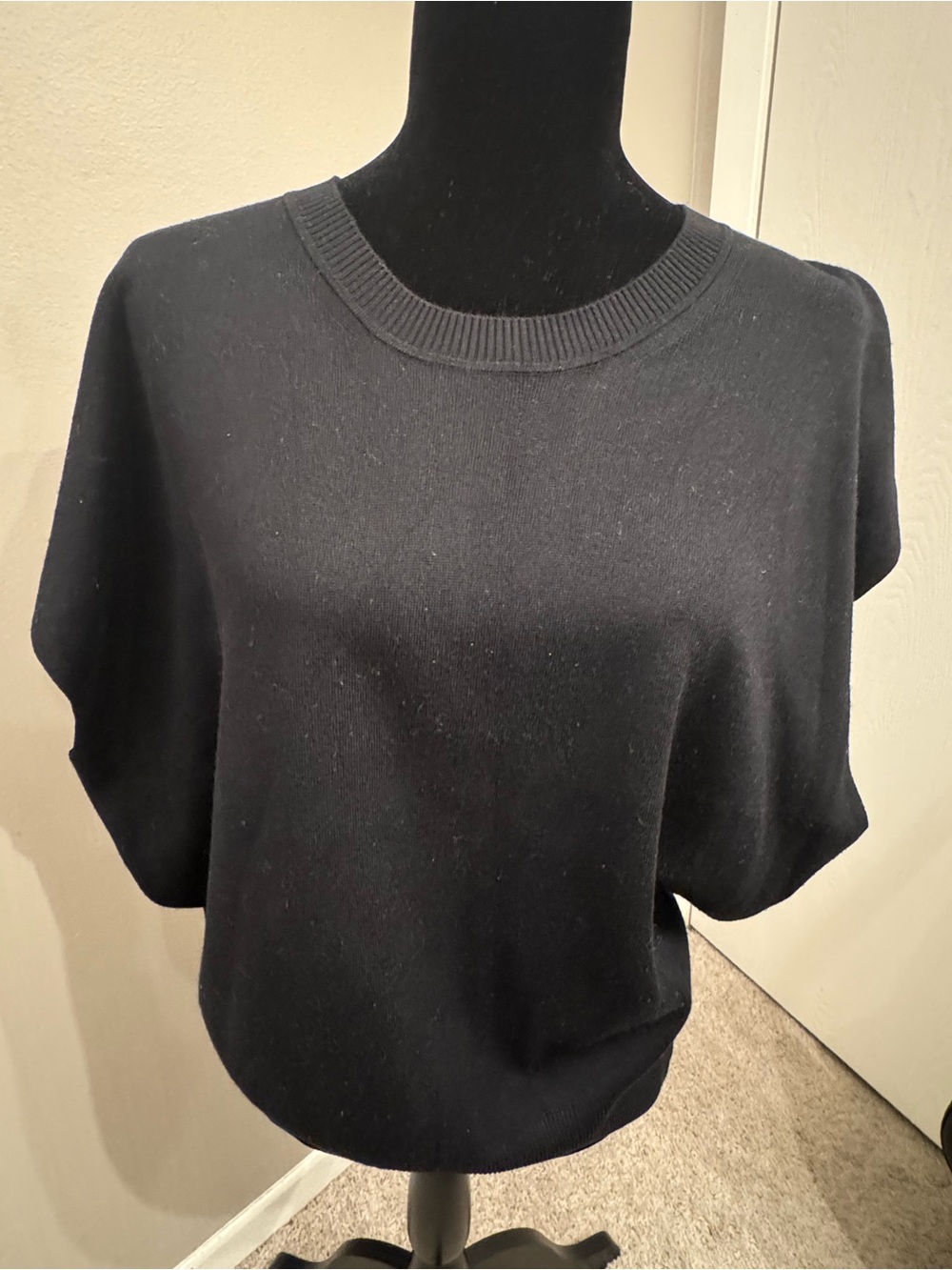 Banana Republic Black Ribbed Crew Neck Top